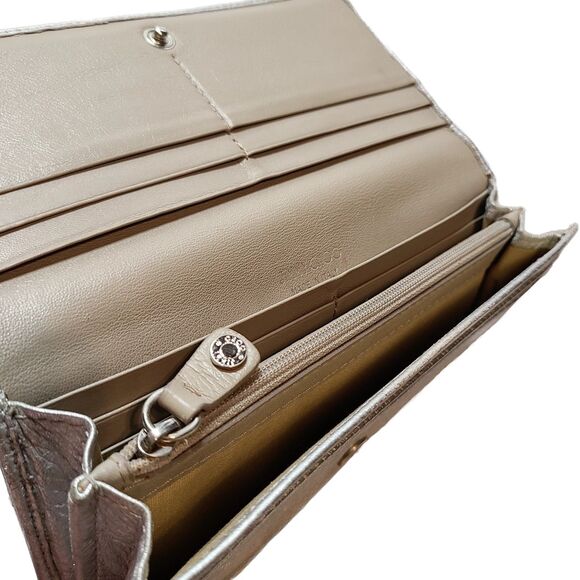 Jimmy Choo (Authentic) Silver Metallic Leather Star Studded Wallet w/ Box & COA - Picture 7 of 10